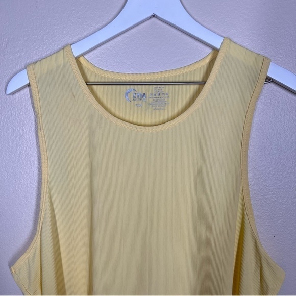 Zyia Active Ribbed Workout Tank Top Womens Plus Size XXXL Yellow Sunshine - Picture 2 of 8
